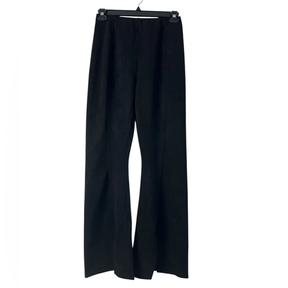 FREE PEOPLE‎ Faux Suede Black Wide-Leg Pants Sz 28